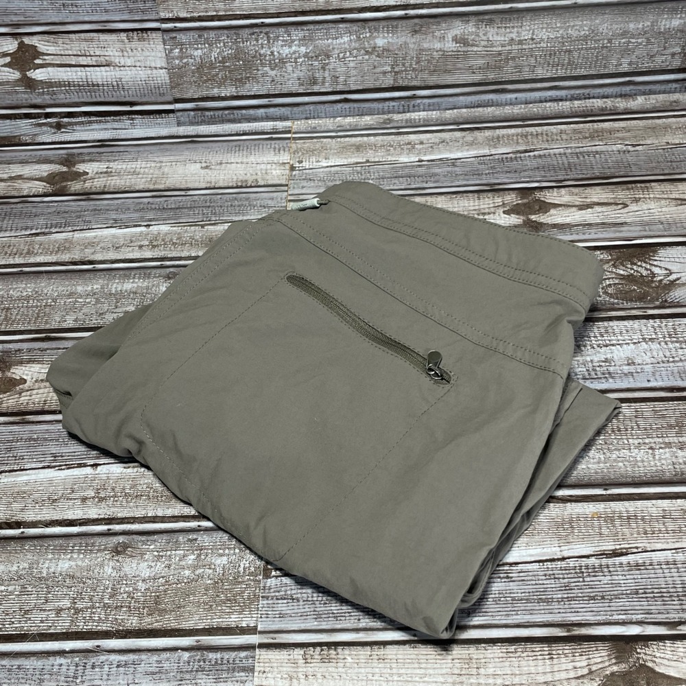 LL Bean Cropped‎ Khaki Outdoor Pants  Zipper Pockets Lightweight Size 8